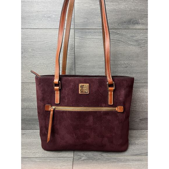 Dooney & Bourke Suede Shopper Bag wine color A384664 - Picture 1 of 6